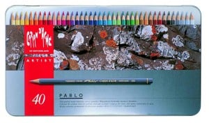 Caran d'Ache Pablo Artist Pencil 40 kolorów - komplet kredek w metalowym pudełku