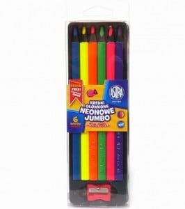 Kredki trójkątne neonowe Jumbo - 6 kolorów