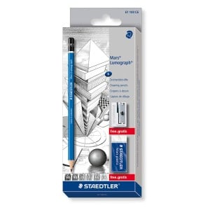 Zestaw ołówków Staedtler Lumograph 6 szt + temperówka i gumka