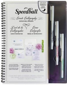 Speedball Podręcznik do kaligrafii "Create Calligraphy Workbook" - ćwiczenia + 3 pisaki kaligraficzne