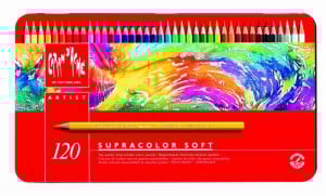 Caran d'Ache Supracolor Soft Aquarelle120 kolorów - komplet kredek w metalowym pudełku