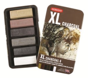 Derwent XL CHARCOAL 6 szt - komplet kolorowych węgli prasowanych XL
