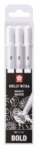 Pisaki żelowe Gelly Roll Białe 3 x 10 (0,5mm) - komplet
