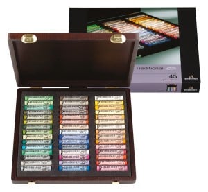 Rembrandt Soft Pastels Box Traditional Landscape 45 kolorów - zestaw pasteli suchych w drewnanej kasecie