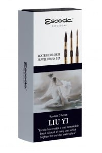 Escoda 8614 Liu Yi "3 Watercolour Travel Brush Set" - komplet pędzli