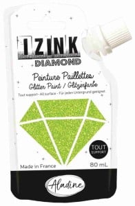 IZINK Diamond Farba brokatowa Limonkowa 80 ml
