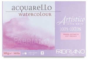 FABRIANO ARTISTICO Extra White 300gsm HP (gładki) - blok akwarelowy