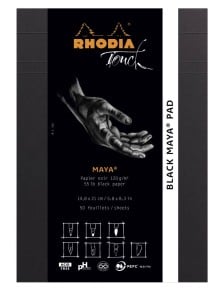 Rhodia Touch BLACK MAYA Pad Gładki 120g 50ark. - blok do kaligrafii