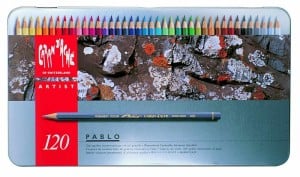 Caran d'Ache Pablo Artist Pencil 120 kolorów - komplet kredek w metalowym pudełku