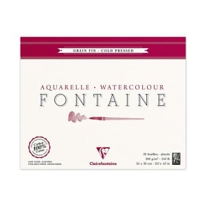 Clairefontaine "Fontaine" 300g 25ark CP 100% bawełna - blok akwarelowy