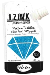 IZINK Diamond Farba brokatowa Karaibski Błękit 80 ml